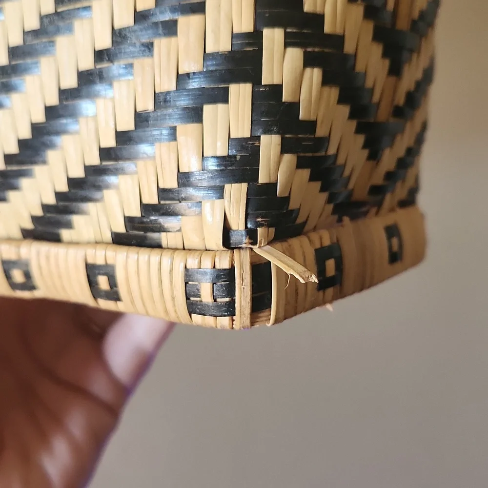 Anthropologie Wicker woven geometric handbag - Picture 6 of 9